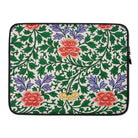 Chinoiserie Floral Illustration - Owen Jones Laptop Sleeve, Floral Patterned Laptop Sleeve Vibrant Green Red Purple