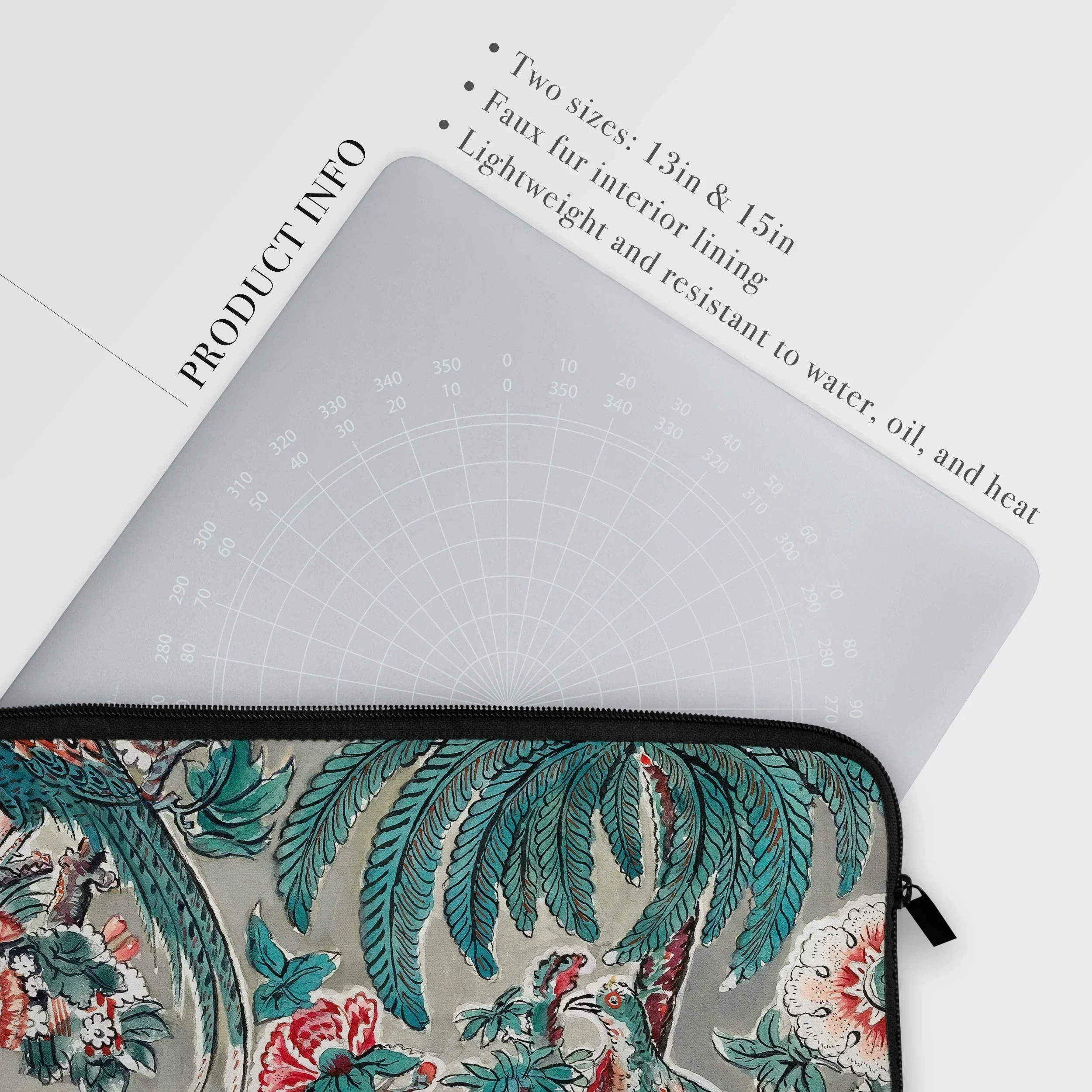 Chintz - George Loughridge Jungle Art Laptop Sleeve, Laptop Sleeve Colorful Tropical Floral Pattern