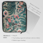 Chintz - George Loughridge Jungle Art Laptop Sleeve, Floral Patterned Laptop Sleeve Zippered Enclosure
