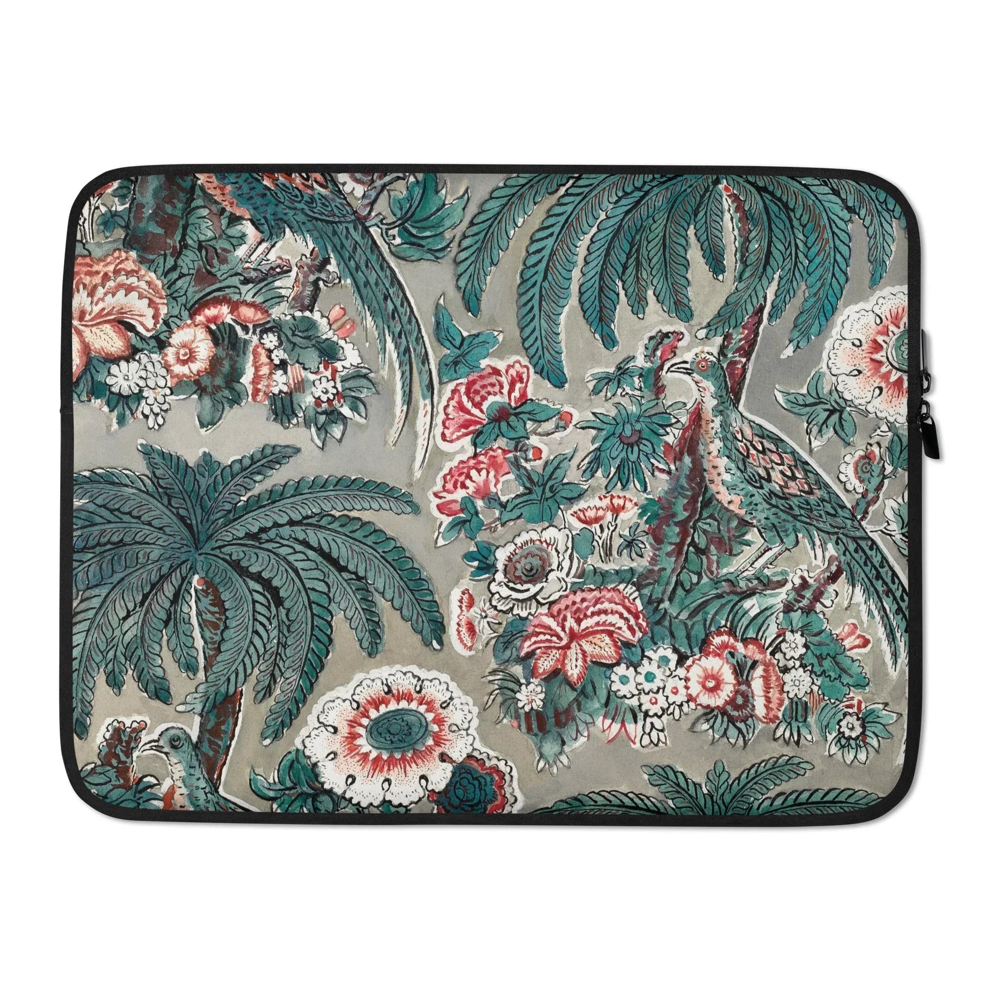 Chintz - George Loughridge Jungle Art Laptop Sleeve, Laptop Sleeve Tropical Floral Pattern Palm Leaves Exotic