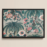 Chintz - George Loughridge Jungle Art Print / Canvas Framed Artwork Vibrant Tropical Design Teal Palm Fronds George Loughridge’s Chintz,