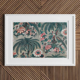 Chintz - George Loughridge Jungle Art Print, Framed Tropical Floral Print Palm Trees Exotic Flowers