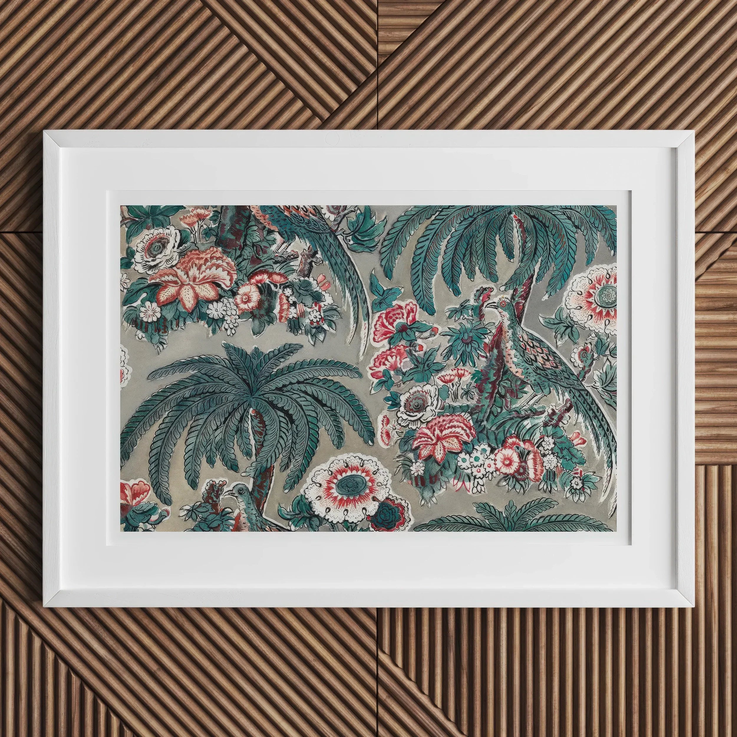 Chintz - George Loughridge Jungle Art Print, Framed Tropical Floral Print Palm Trees Exotic Flowers