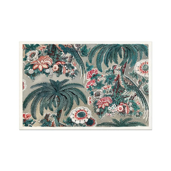 Chintz - George Loughridge Jungle Art Print, Vintage Floral Wallpaper Pattern Palm Trees Pink Blooms