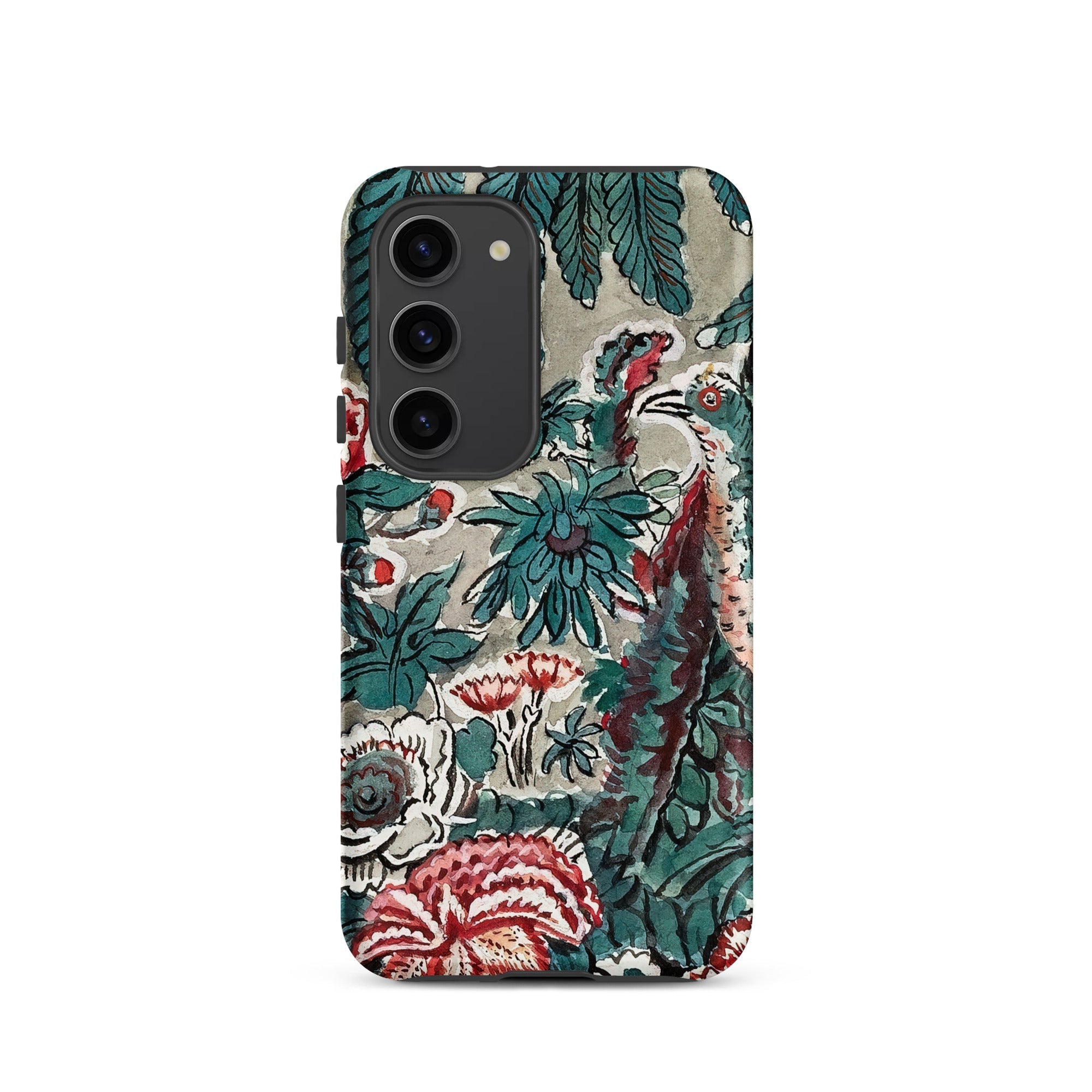 Chintz George Loughridge Jungle Samsung Case, Galaxy S23 / Matte, Smartphone Case Vibrant Nature Inspired Pattern Birds Flowers Teal