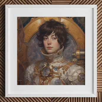 Chloe - French Lesbian Astronaut Art Print / Canvas, French Lesbian Astronaut, Lesbian Astronaut Aesthetic, Gayest Astronaut
