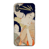 Chojiya - Utamaro Kitagawa Ukiyo-e Phone Case Iphone Xs / Matte Phone Case Japanese Ukiyo-e Style Artwork Two Geishas Utamaro Kitagawa,