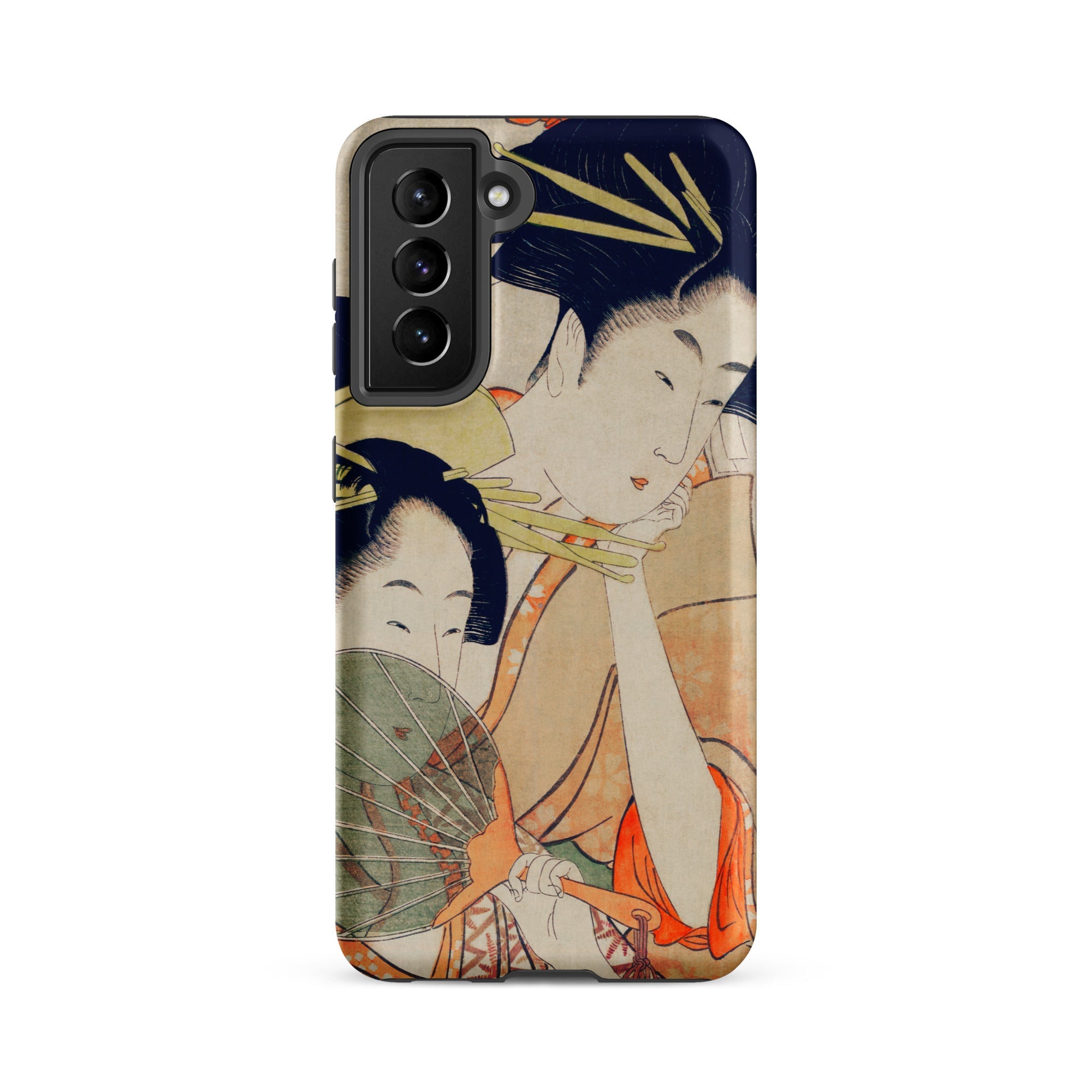 Chojiya Utamaro Kitagawa Ukiyo e Samsung Case, Galaxy S21 Fe / Matte, Phone Case Traditional Japanese Ukiyo Style Artwork Two