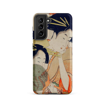 Chojiya - Utamaro Kitagawa Ukiyo-e Samsung Case, Galaxy S21 / Matte, Smartphone Case Japanese Ukiyo-e Style Artwork Two Women