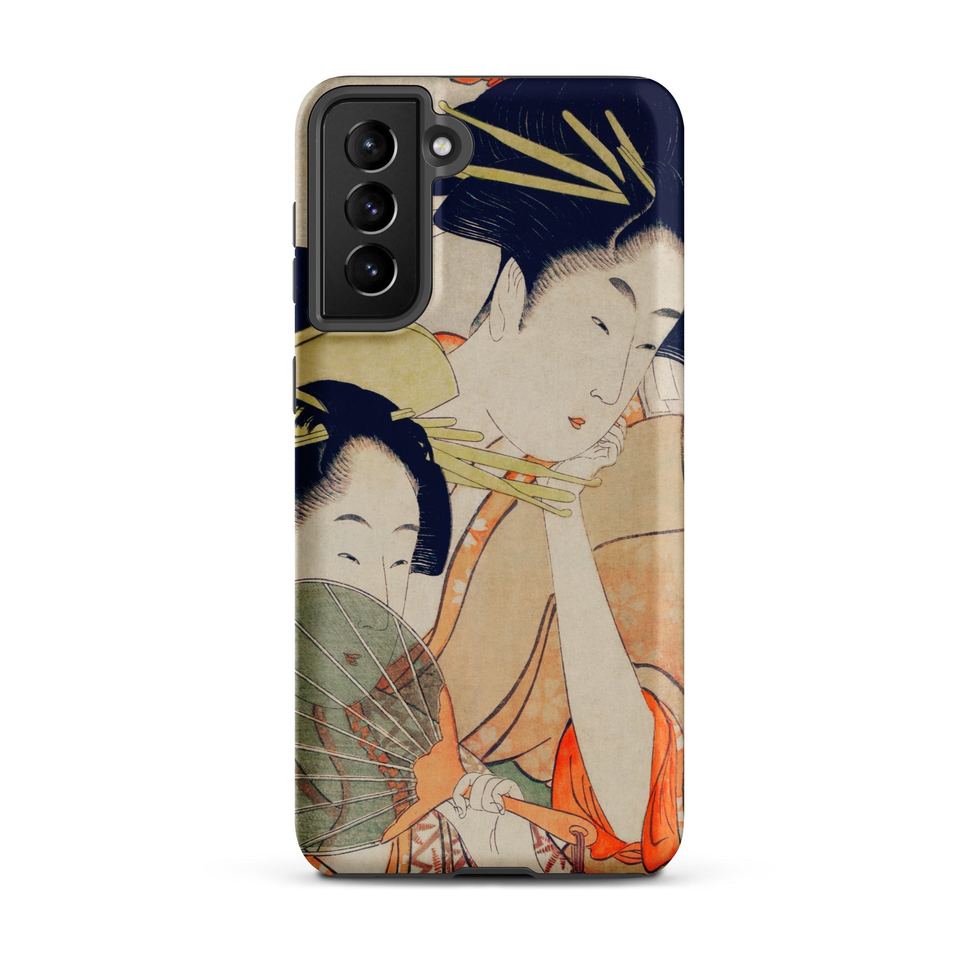 Chojiya Utamaro Kitagawa Ukiyo e Samsung Case, Galaxy S21 Plus / Matte, Smartphone Case Ukiyo Style Illustration Two Women