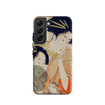 Chojiya - Utamaro Kitagawa Ukiyo-e Samsung Case, Galaxy S22 / Matte, Smartphone Case Japanese Ukiyo-e Style Print Two Women