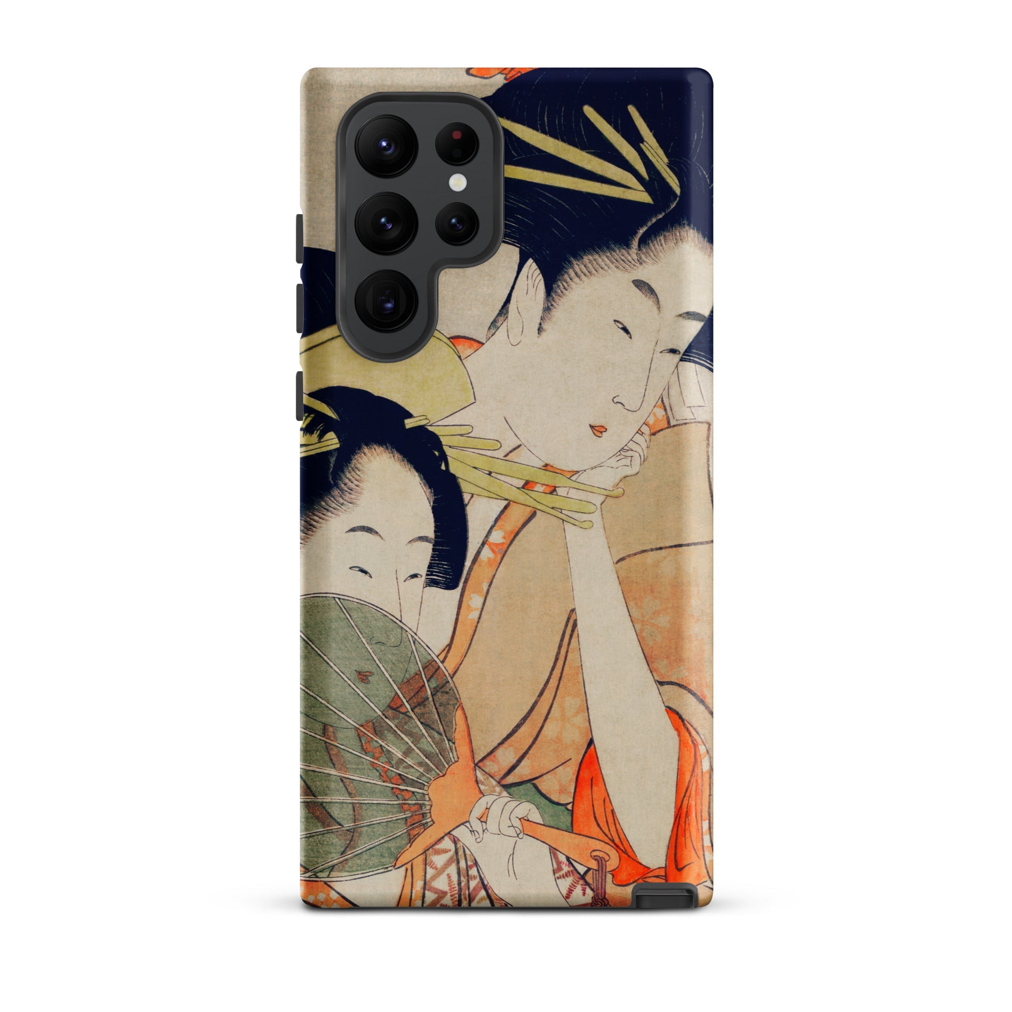 Chojiya Utamaro Kitagawa Ukiyo e Samsung Case, Galaxy S22 Ultra / Matte, Smartphone Case Traditional Japanese Ukiyo Style Print Two