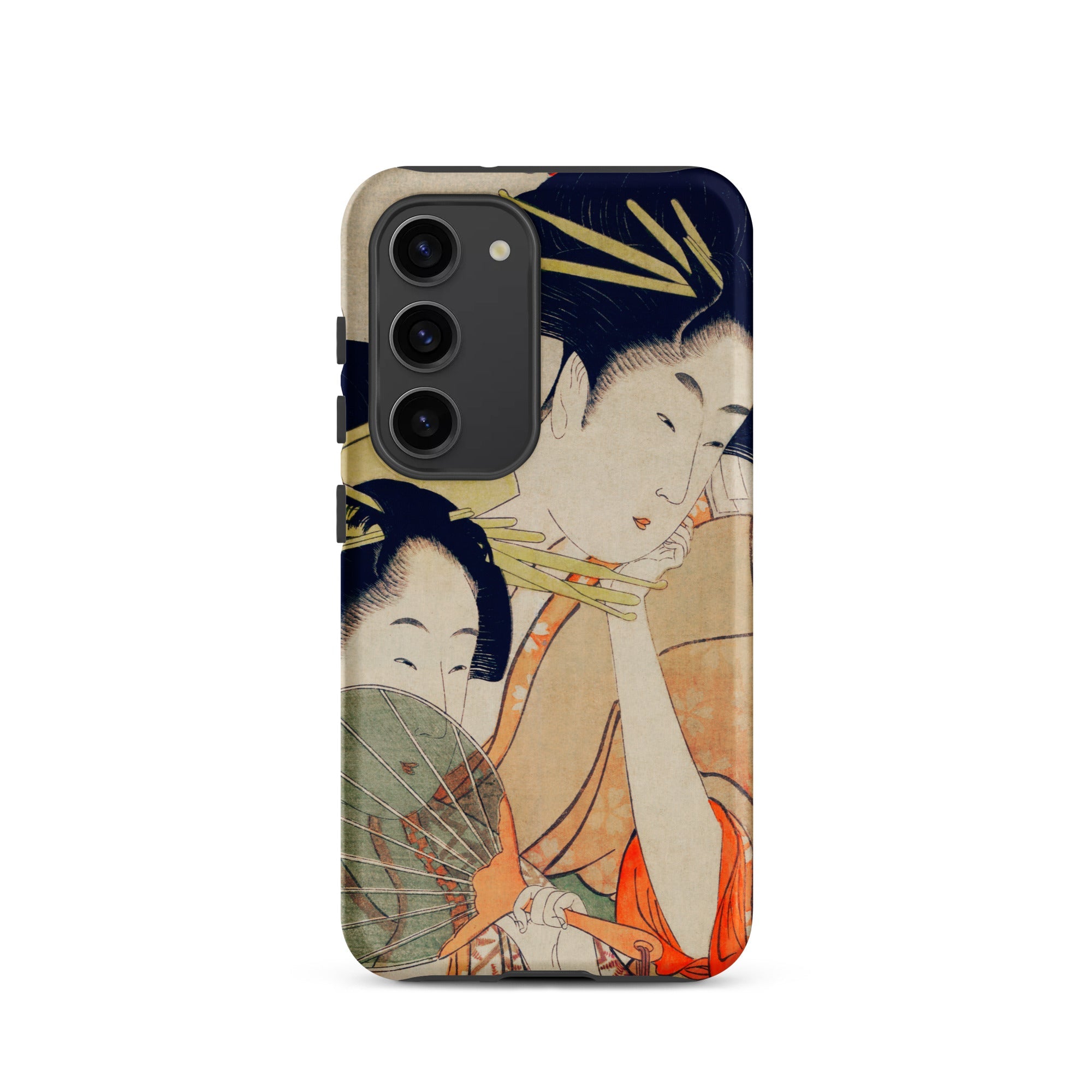 Chojiya Utamaro Kitagawa Ukiyo e Samsung Case, Galaxy S23 / Matte, Smartphone Case Japanese Woodblock Print Design Two Women