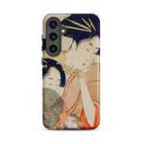 Chojiya - Utamaro Kitagawa Ukiyo-e Samsung Case, Galaxy S24 Plus / Matte, Smartphone Japanese Ukiyo-e Style Artwork Case Two Women