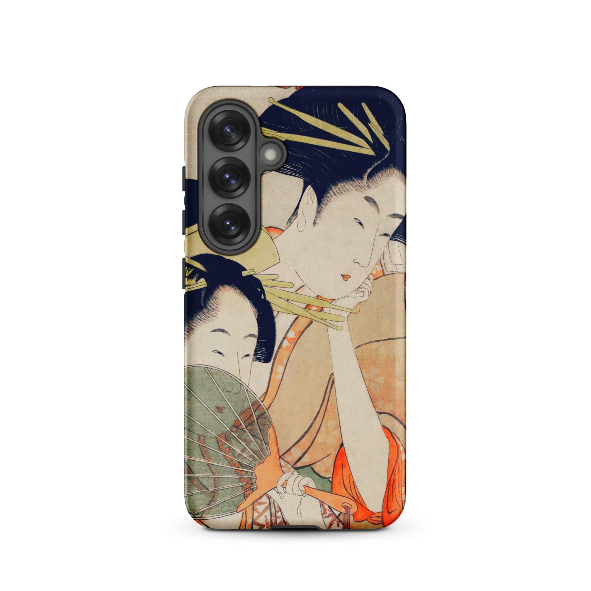 Chojiya Utamaro Kitagawa Ukiyo e Samsung Case, Galaxy S25 / Matte, Smartphone Case Traditional Japanese Ukiyo Style Illustration Two