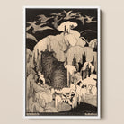 Christmas Eve - Theodorus Van Hoytema Framed Canvas, Art Print Two Owls Nestled Forest Birds Rendered