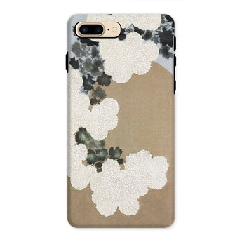 Chrysanthemum Blossoms - Kamisaka Sekka Iphone Case, 8 Plus / Matte, Iphone Case Floral Watercolor Design White Gray Tones