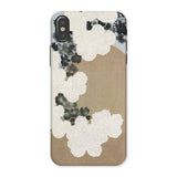Chrysanthemum Blossoms - Kamisaka Sekka Iphone Case, x / Matte, Phone Case White Floral Black Ink Blot Design
