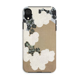 Chrysanthemum Blossoms - Kamisaka Sekka Iphone Case, Xr / Matte, Phone Case Floral Pattern White Tan Black Watercolor