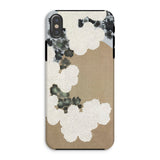 Chrysanthemum Blossoms - Kamisaka Sekka Iphone Case, Xs / Matte, Phone Case Floral Design White Blossoms Gray Watercolor
