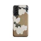 Chrysanthemum Blossoms Kamisaka Sekka Samsung Case, Galaxy S21 / Matte, Smartphone Case Beige Background Black White Abstract Cloud Like
