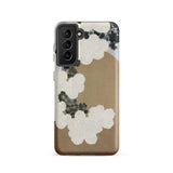 Chrysanthemum Blossoms - Kamisaka Sekka Samsung Case, Galaxy S21 / Matte, Smartphone Case Beige Background Black White Abstract Cloud-like