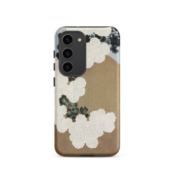 Chrysanthemum Blossoms - Kamisaka Sekka Samsung Case, Galaxy S23 / Matte, Smartphone Decorative Case Beige White Abstract Design