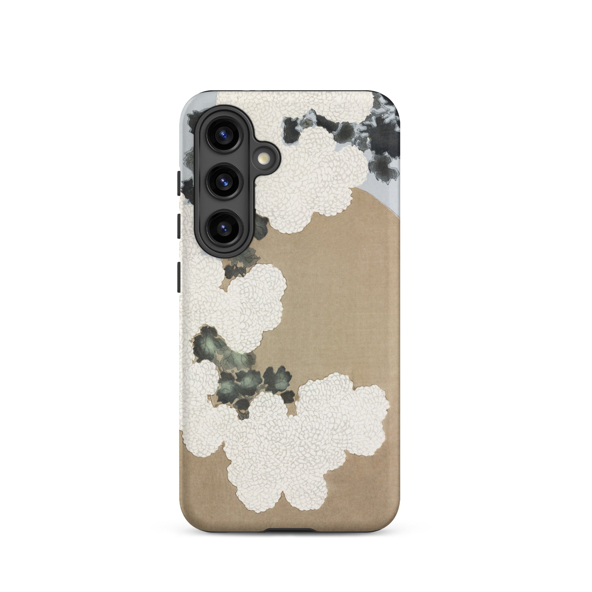 Chrysanthemum Blossoms Kamisaka Sekka Samsung Case, Galaxy S24 / Matte, Smartphone Beige White Abstract Art Style Protective Case