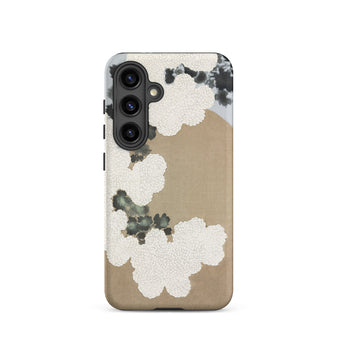 Chrysanthemum Blossoms - Kamisaka Sekka Samsung Case, Galaxy S24 / Matte, Smartphone Beige White Abstract Art-style Protective Case
