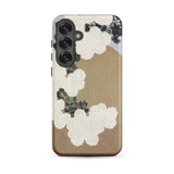 Chrysanthemum Blossoms - Kamisaka Sekka Samsung Case, Galaxy S25 Plus / Matte, Smartphone Cream Dark Brown Abstract Art Design Case