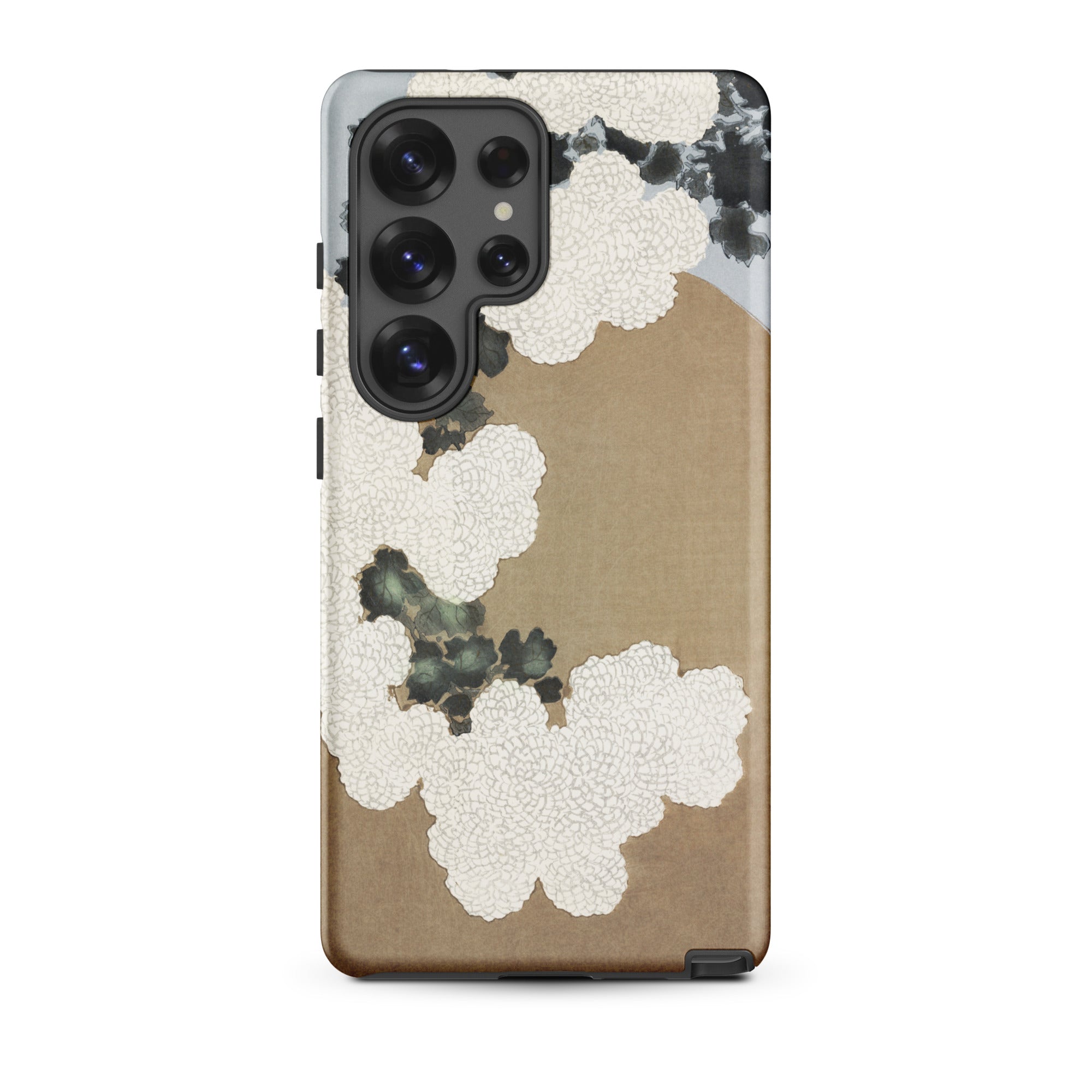 Chrysanthemum Blossoms Kamisaka Sekka Samsung Case, Galaxy S25 Ultra / Matte, Smartphone Case Unique Artistic Design White Textured Cloud