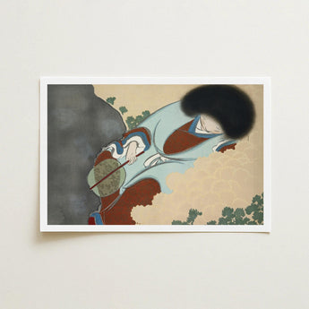 Chrysanthemums - Kamisaka Sekka Art Print / Canvas Framed Traditional Japanese-style Illustration Figure Voluminous Black, Translucent