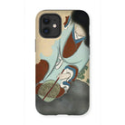 Chrysanthemums from Momoyogusa - Kamisaka Sekka Iphone Case, 12 Mini / Matte, Phone Case Traditional Japanese Ukiyo-e Artwork Blue Brown