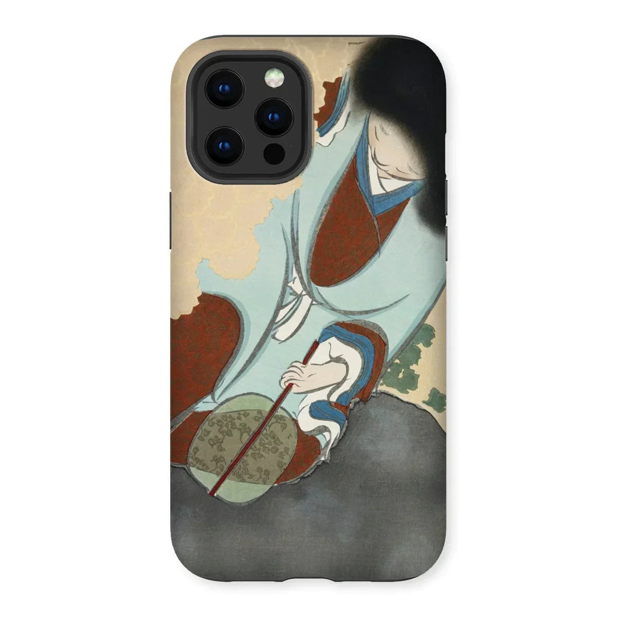 Chrysanthemums from Momoyogusa - Kamisaka Sekka Iphone Case, 13 Pro Max / Matte, Phone Case Artistic Violin Design Blue Brown Tones