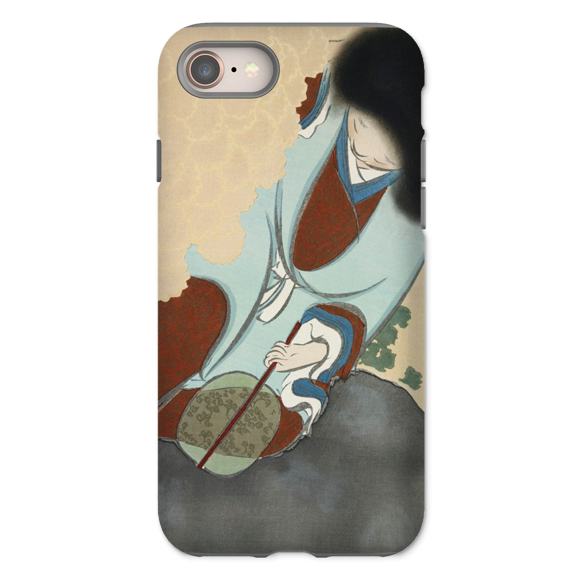Chrysanthemums from Momoyogusa - Kamisaka Sekka Iphone Case, 8 / Matte, Violin Rendered Light Blue Brown Artistic Tones