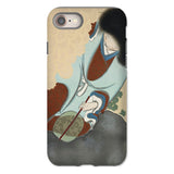 Chrysanthemums from Momoyogusa - Kamisaka Sekka Iphone Case, 8 / Matte, Violin Rendered Light Blue Brown Artistic Tones
