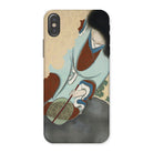 Chrysanthemums from Momoyogusa - Kamisaka Sekka Iphone Case, x / Matte, Phone Case Abstract Art Light Blue Brown White