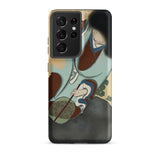 Chrysanthemums from Momoyogusa - Kamisaka Sekka Samsung Case, Galaxy S21 Ultra / Matte, Black Smartphone Case Stylized Japanese Art Print