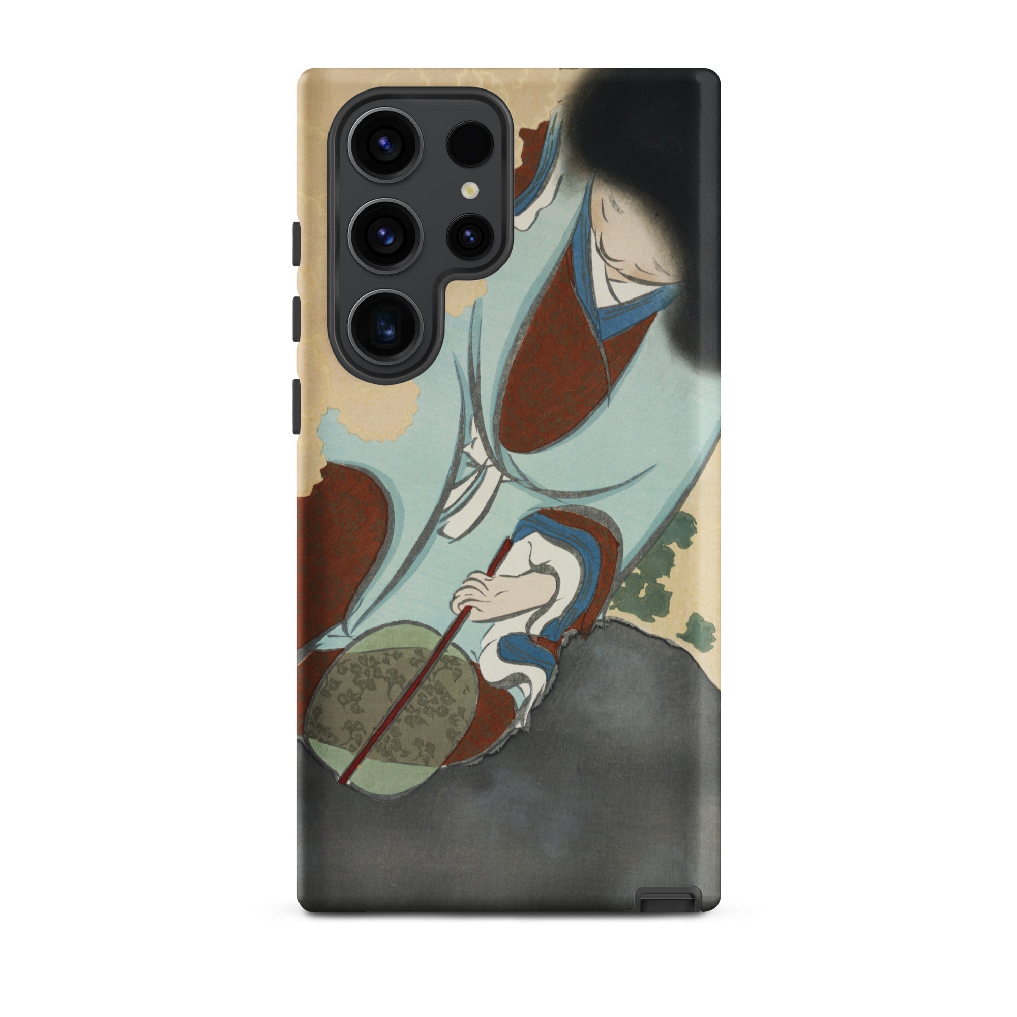 Chrysanthemums from Momoyogusa Kamisaka Sekka Samsung Case, Galaxy S23 Ultra / Matte, Black Smartphone Colorful Artistic Case Figure