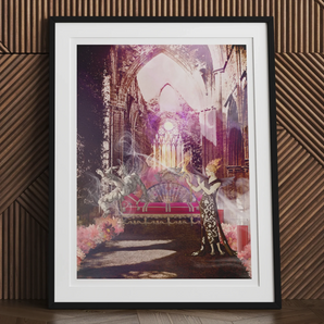 Circe the Phoenix Maker - Greek Myth Witch Art Print, Framed Artwork Fantastical Dreamlike Interior Scene Ornate Architecture