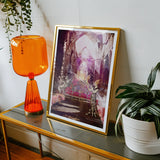 Circe the Phoenix Maker - Greek Myth Witch Art Print, Framed Artwork Whimsical Colorful Architectural Scene
