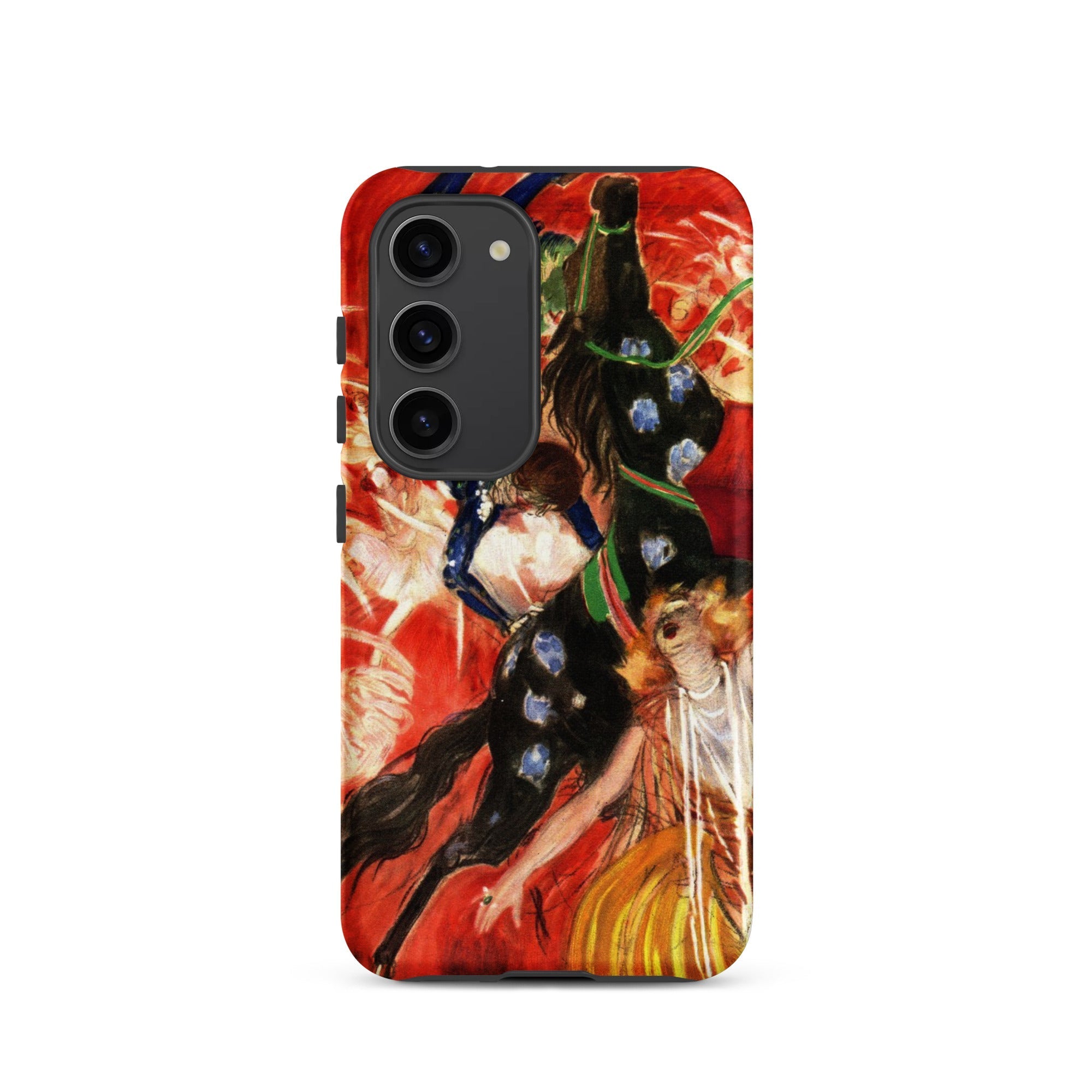 The Circus Leonetto Cappiello Samsung Case, Galaxy S23 / Matte, Smartphone Case Vibrant Artistic Design Horse Figures Red