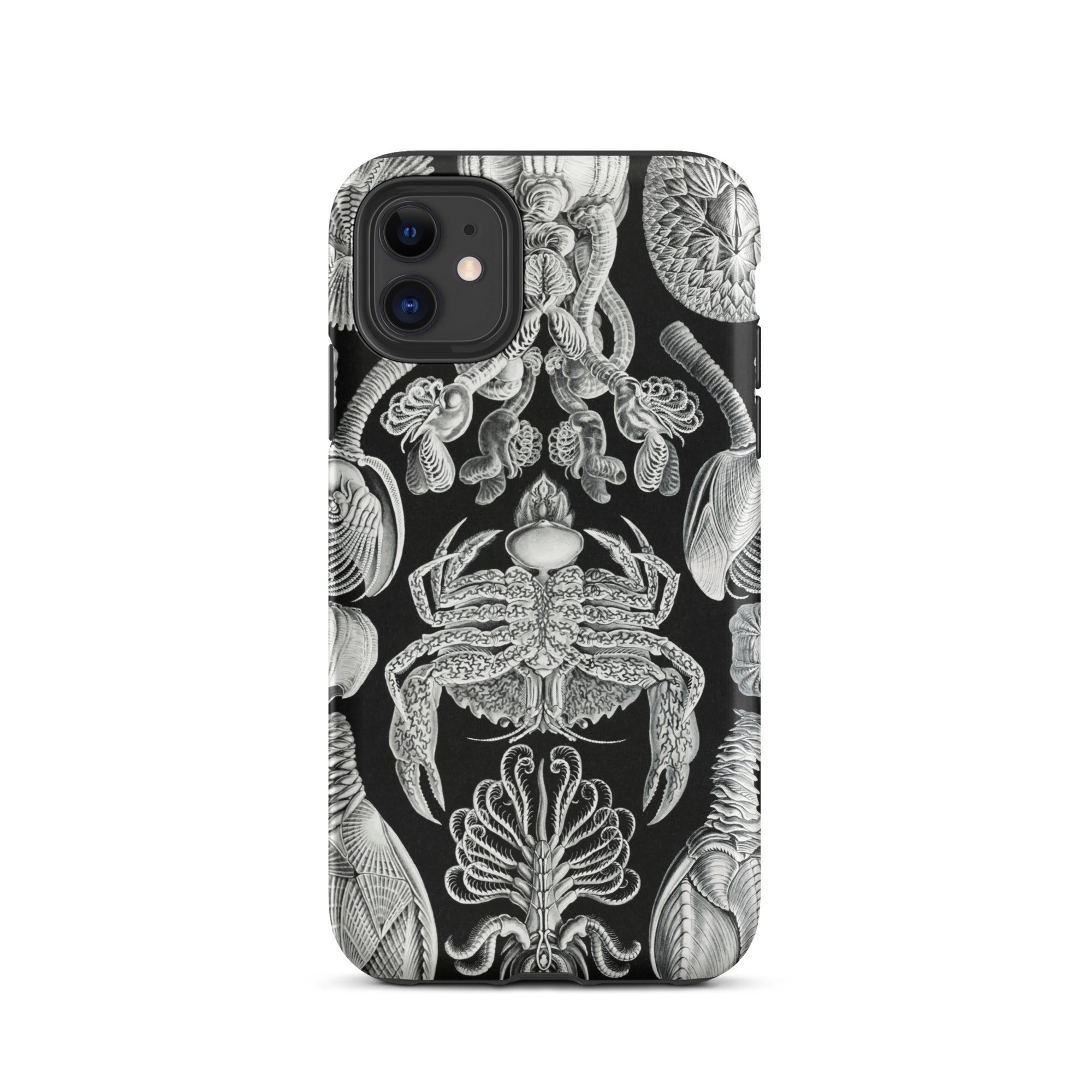 Cirripedia Barnacles Ernst Haeckel Iphone Case, 14 Plus / Matte, Black White Sea Creature Patterned Phone Case