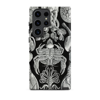 Cirripedia Barnacles - Ernst Haeckel Phone Case Samsung Galaxy S23 Ultra / Matte Black Phone Case Intricate White Line Art Marine Obsidians