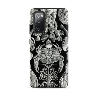 Cirripedia Barnacles - Ernst Haeckel Samsung Case, Galaxy S20 Fe / Matte, Black Smartphone Case White Scientific Illustrations Marine Life