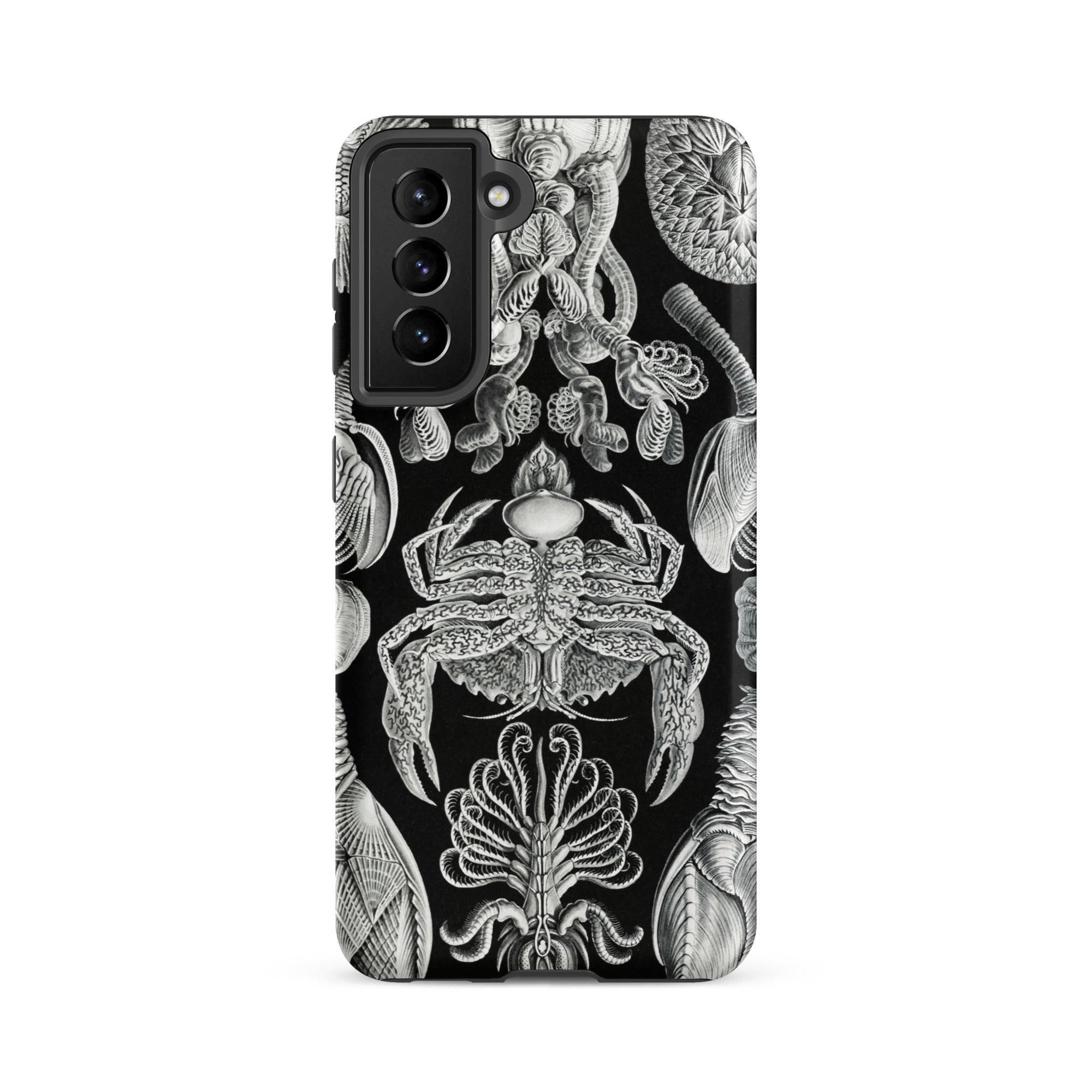 Cirripedia Barnacles Ernst Haeckel Samsung Case, Galaxy S21 Fe / Matte, Black Smartphone Case White Intricate Illustrations Marine Life