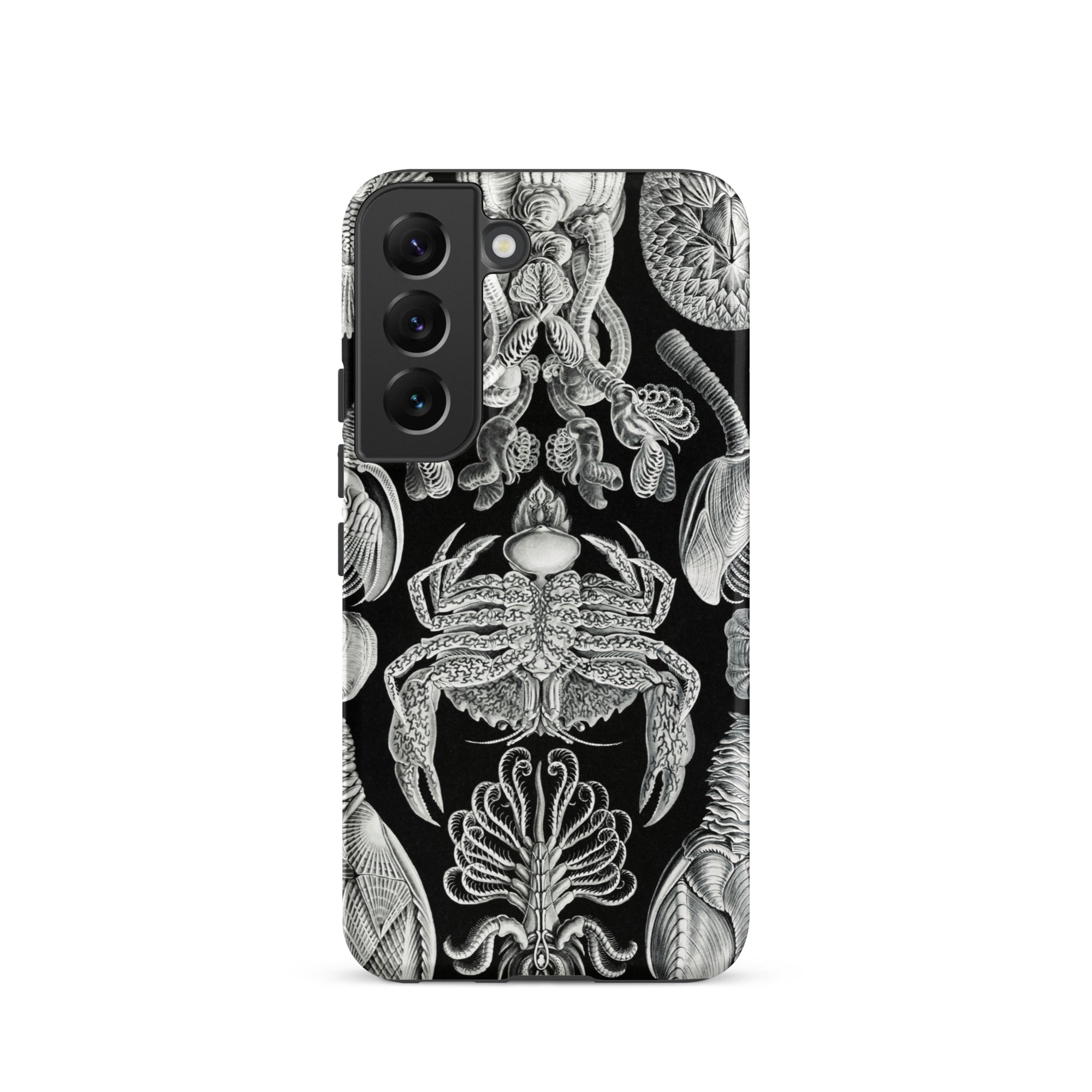 Cirripedia Barnacles Ernst Haeckel Samsung Case, Galaxy S22 / Matte, Black Smartphone Case White Intricate Pattern Sea Creatures
