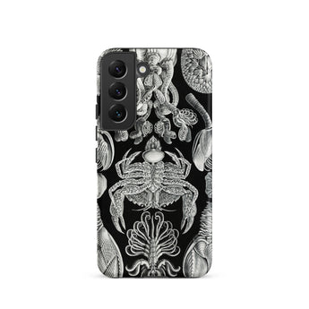 Cirripedia Barnacles - Ernst Haeckel Samsung Case, Galaxy S22 / Matte, Black Smartphone Case White Intricate Pattern Sea Creatures