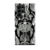 Cirripedia Barnacles - Ernst Haeckel Samsung Case, Galaxy S22 Ultra / Matte, Black Smartphone Case White Intricate Pattern Sea Creatures