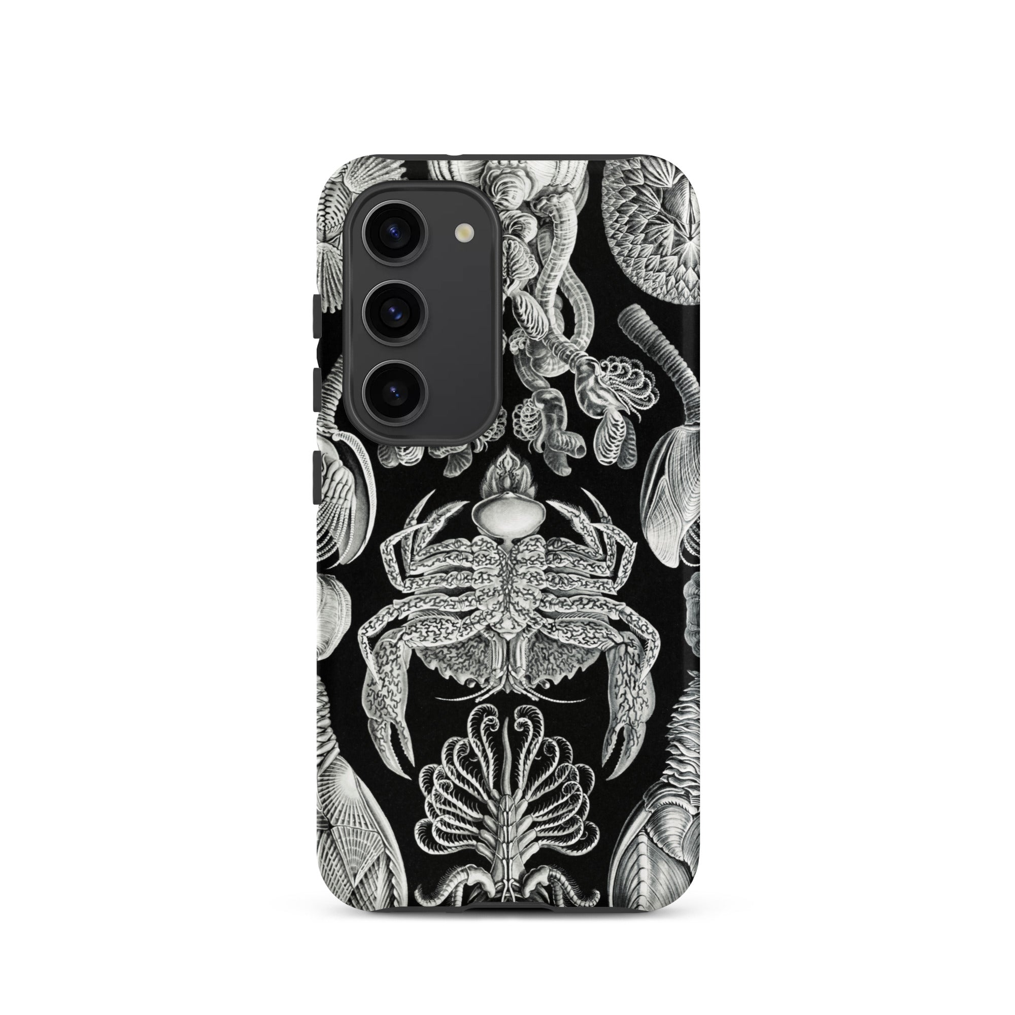Cirripedia Barnacles Ernst Haeckel Samsung Case, Galaxy S23 / Matte, Black Smartphone Case Detailed White Illustration Marine Life